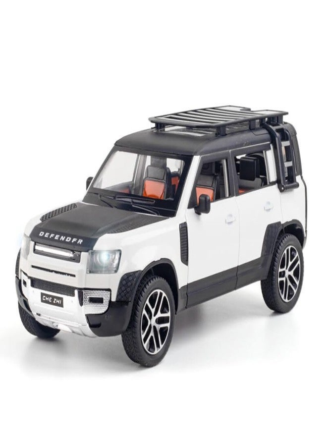 UKAXA 1:24 Scale Die cast Metal Toy Car for Kid Model Defender Pull Back Metal Cars with 4 Openable Doors Light and Musical Sound (Pack of 1_Multi) - Image 1